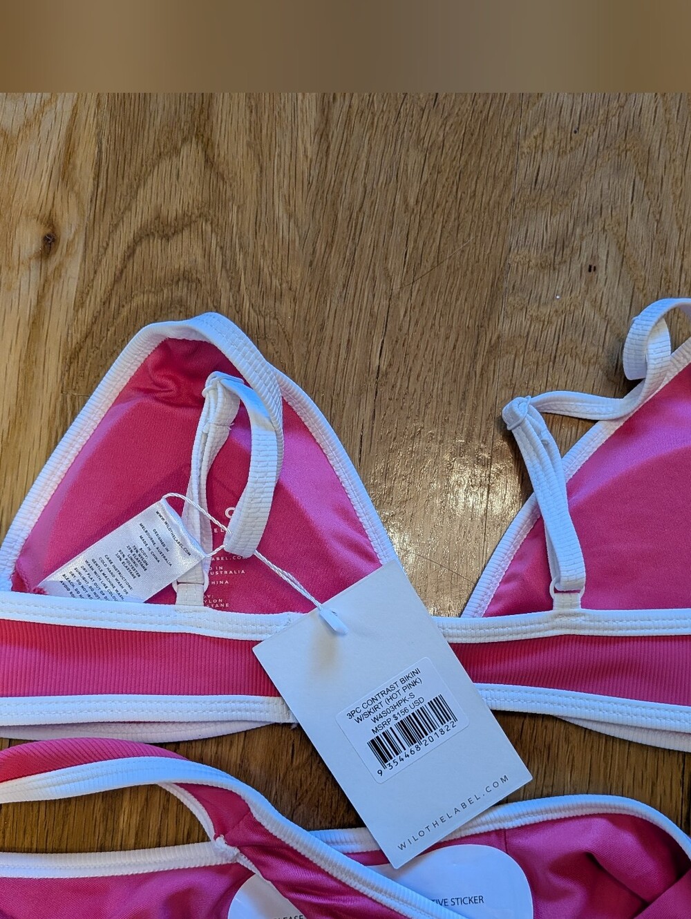 Wilo The Label Brand New With Tags Pint Contrast 3 Piece Bikini Skirt Set - Picture 9 of 9